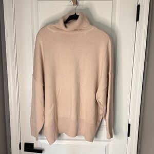 Topshop Soft Cream Oversized Turtleneck Sweater